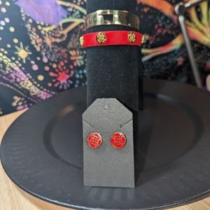 Rustic cuff bracelet and earring combo RC28